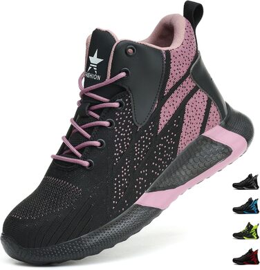 Легкі захисні черевики для чоловіків та жінок. Робочі черевики з металевим носком. Дихаючі, неслизькі, з металевим носком. Розміри 35-48 EU (37 EU, фіолетовий)