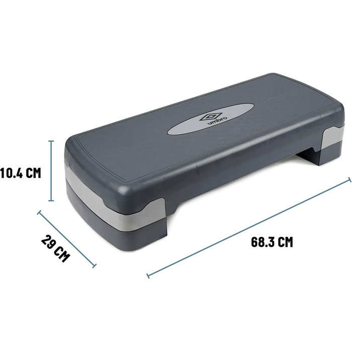 Степпер Umbro Aerobic з регулюванням висоти 10-15 см - степпер для дому, Stairmaster для будь-якого віку, чорний/сірий