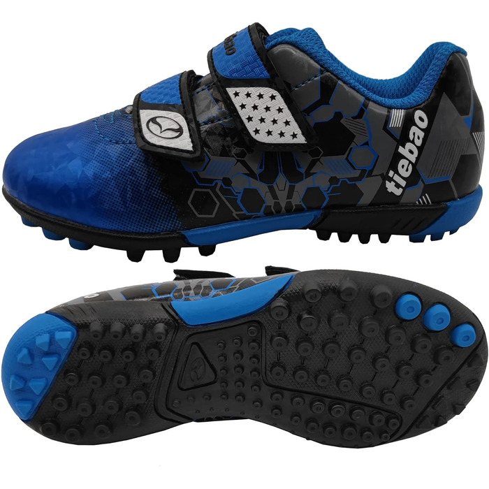 Дитячі футбольні бутси для гри на твердих ґрунтових покриттях, Outdoor, розмір 25-37, зелені та сині