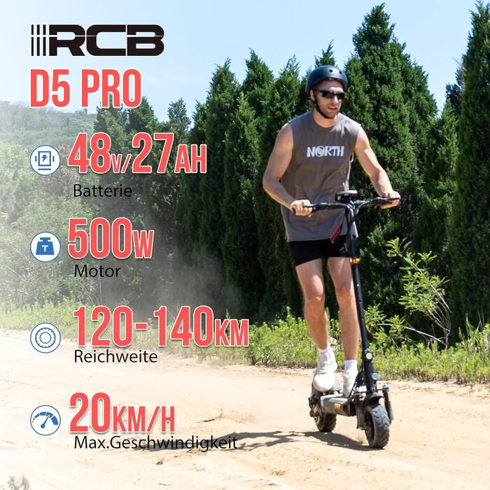 Електросамокат RCB D5 з допуском на дороги, 90-140 км, 500 Вт, 10