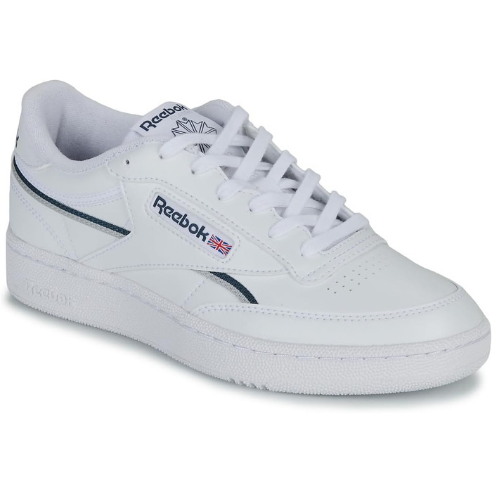Кросівки Reebok Club C 85 Vegan для чоловіків, білі з синіми деталями, розмір 37.5 EU
