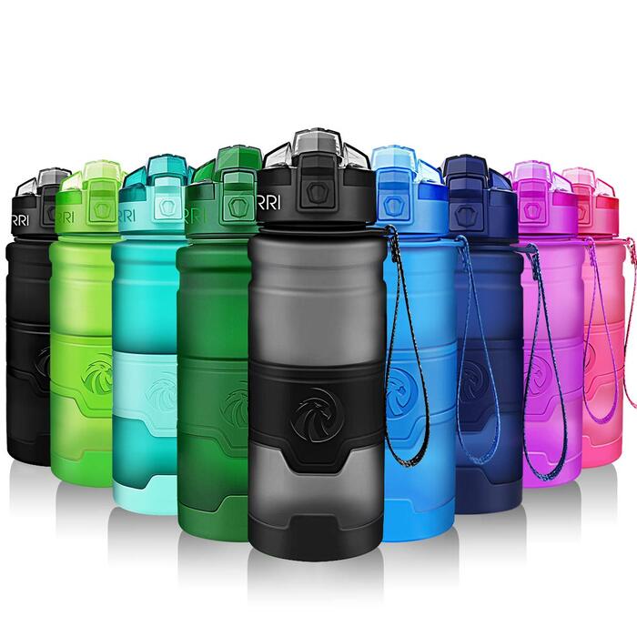 Спортивна пляшка ZORRI 500 мл, 1 л, 700 мл, 400 мл: BPA-Free, для дітей, школи, фітнесу, велосипеда (сіра)