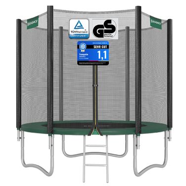 Трамплін SONGMICS Outdoor Ø 183-427 см: круглий батут для саду з захисним покриттям, сіткою, сходами та м'якими стійками