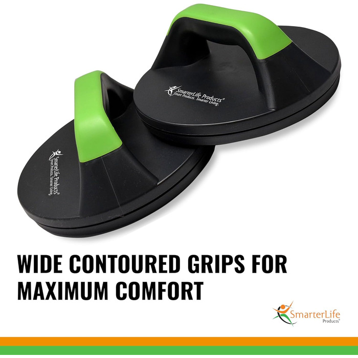 Підставки для віджимань обертаються, з неслизькою ручкою – великі ручки для максимального комфорту, 66306 – плавне обертання усуває напругу в зап'ястях – ідеально підходять для чоловіків та жінок, фітнес-тренування, P90x, Crossfit