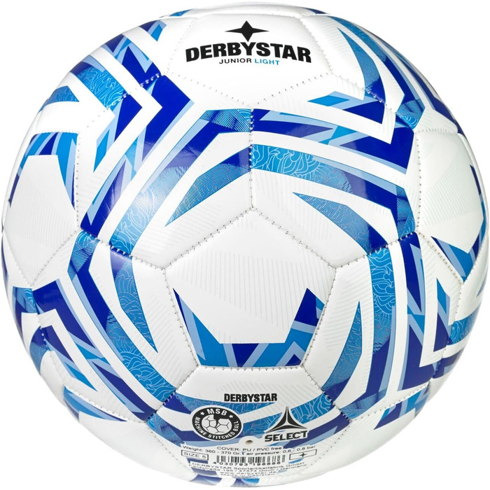 М'яч футбольний Derbystar Junior Light (білий/синій, розмір 5)