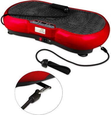 Вібраційна платформа для фітнесу з еластичними гумками та Bluetooth. Тренажер для дому, схуднення, оскарження. Рожево-білий (Чорно-червоний)