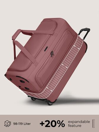 Велика дорожня сумка-тролей REDOLZ на 2 колесах, розширювана, 98-119 л, 70 см, додаткове дно, для чоловіків і жінок