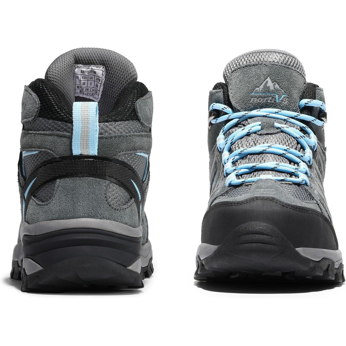 Черевики для трекінгу та хайкінгу NORTIV 8 Adventurer для жінок - дихаючі, зручні (41.5 EU, широка колодка, сірий, блакитний)