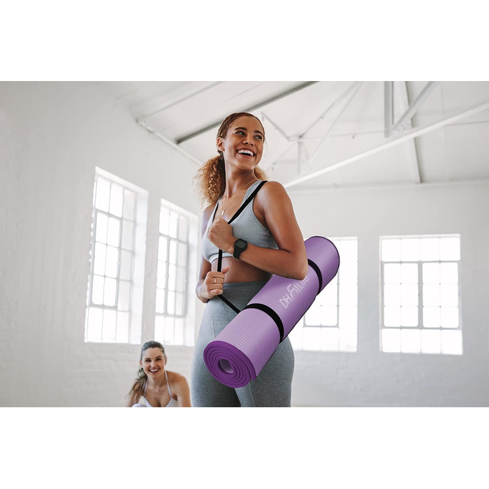 DH FitLife Фітнес-мат Yoga, 183×61×1 см, нековзкий, товстий, для тренувань, йоги, фіолетовий