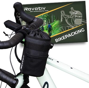 Сумка для керма Rovativ Bikepacking Snack-Pack 1,4 л з додатковою кишенею для їжі, для гравійного, шосейного велосипеда та MTB
