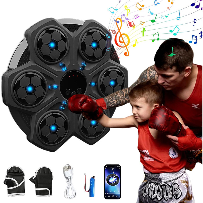 Музична бокс-машина Eznaobo: Bluetooth, 9 швидкостей, для дітей та дорослих, монтаж на стіну, чорний колір