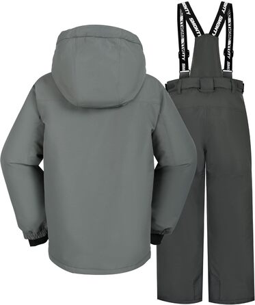 Дитячий зимовий комбінезон SNOWER для хлопчиків, теплий, з капюшоном, для катання на лижах, кольоровий зелений (6-7 років, сірий)