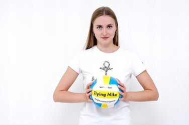 Волейбольний м'яч Captain Mike, розмір 5 - офіційний для пляжу та залу - для дорослих та дітей - міцний тренувальний та ігровий м'яч - синьо-жовтий