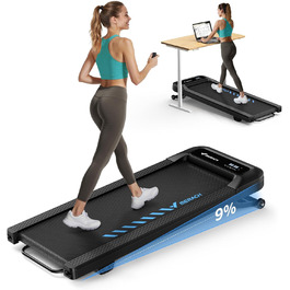 MERACH Walking Pad - біговий килимок для дому та офісу, автоматична нахил 9%, швидкість 1-6 км/год, потужність 2.5PS, підходить для ваги до 120 кг, керування через додаток та пульт, чорний