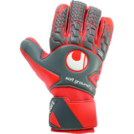 Воротарські рукавички Uhlsport для дорослих, розмір 9, темно-сірі/флуоресцентно-червоні/білі