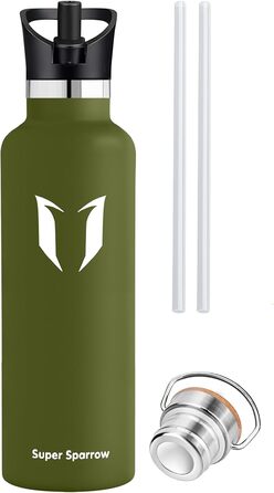 Термос-бутилка Super Sparrow 1000 мл з нержавіючої сталі, герметична, BPA-free, для газованої води, спорту, дітей, школи, фітнесу, кемпінгу