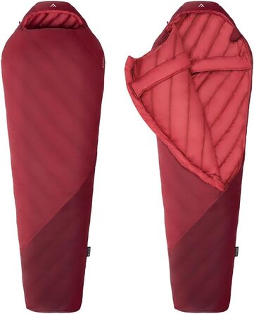 Сплячий мішок Qeedo Fluffy 6 Daunen - 3 сезони, 6°C, RDS-сертифікат, червоний (170-195 см)