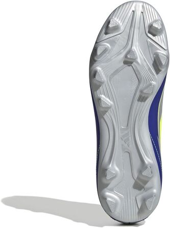 Футбольні бутси adidas F50 Club Messi для унісекс, гнучка підошва, розмір 21 EU, сріблястий, сонячно-жовтий, блакитний