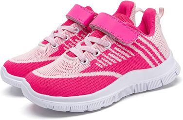 Дитячі спортивні кросівки для хлопчиків та дівчаток. Модні повсякденні кросівки для залу та вулиці. Легкі дитячі кросівки з дихаючої сітки, зручні та з неслизькою підошвою. Колір: гарячий рожевий, розмір: 37 EU