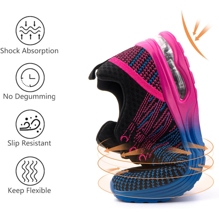 Жіночі кросівки для бігу Hitmars: дихаючі, з амортизацією, антиковзкі, легкі, для бігу по вулицях, фітнесу, ходьби, розмір EU 36-42 (фіолетово-блакитні)