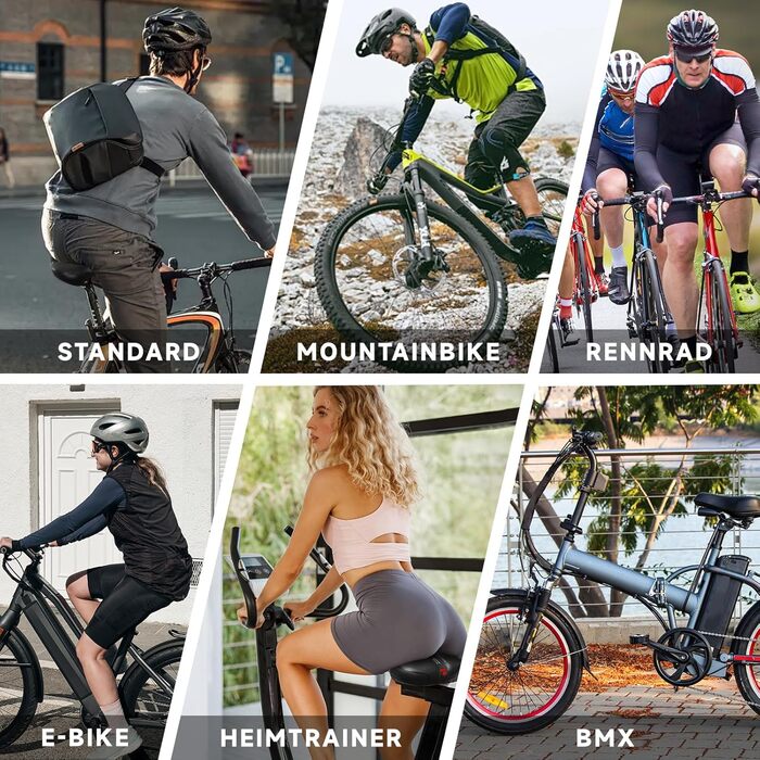 Преміум велосипедний сідло для жінок та чоловіків: комфортне, м'яке, амортизуюче, дихаюче, ергономічне, водонепроникне. Підходить для шосе, трекінгу, MTB, city bike та e-bike велосипедів.