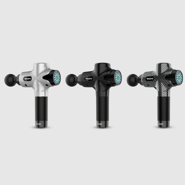 Професійний перкусійний масажер WELLMI MG04ULTRA BLACK, чорний, 12 насадок