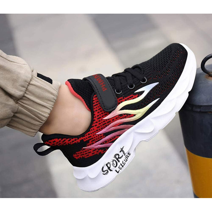 Дитячі кросівки Kinder: спортивні, легкі, дихаючі, для бігу, занять фітнесом, вулиці, залу (35 EU, Cx6888 Schwarz)