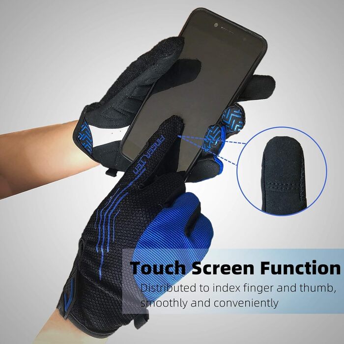 Велосипедні рукавички FINGER TEN для чоловіків, MTB рукавички з гелевою амортизацією, захист від ковзання, походи, гірський велосипед, унісекс, зелені, повні пальці