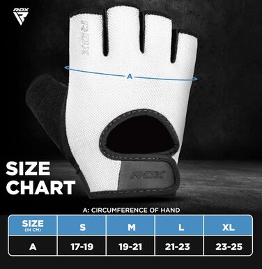 Фітнес рукавички RDX для чоловіків та жінок, рукавички для тренувань, силових вправ, з антиковзким покриттям та захистом зап'ястя, для залу, бодібілдингу, HIIT, важкої атлетики (білі, L)
