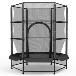 Батут для дітей LIFERUN Ø140 см з сіткою безпеки, для саду та дому, до 50 кг, чорний