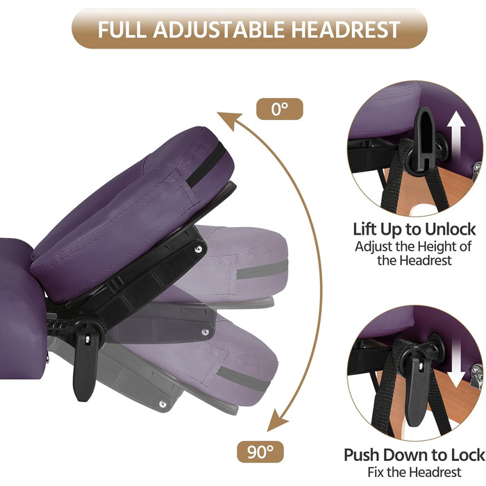 Масажне ліжко Yaheetech з 2 зонами, регульована висота, дерев'яні ніжки, з підголовником та підлокітниками, 213 x 82 x 85,5 см, до 250 кг