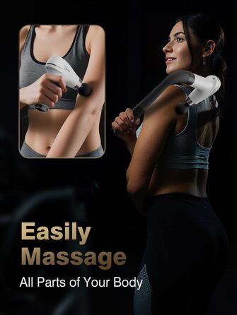 Масажер для тіла Cotsoco з подовженим насадженням, масажний пістолет для спини з 4 насадками та 6 рівнями швидкості, подарунок для чоловіків та жінок, чорний