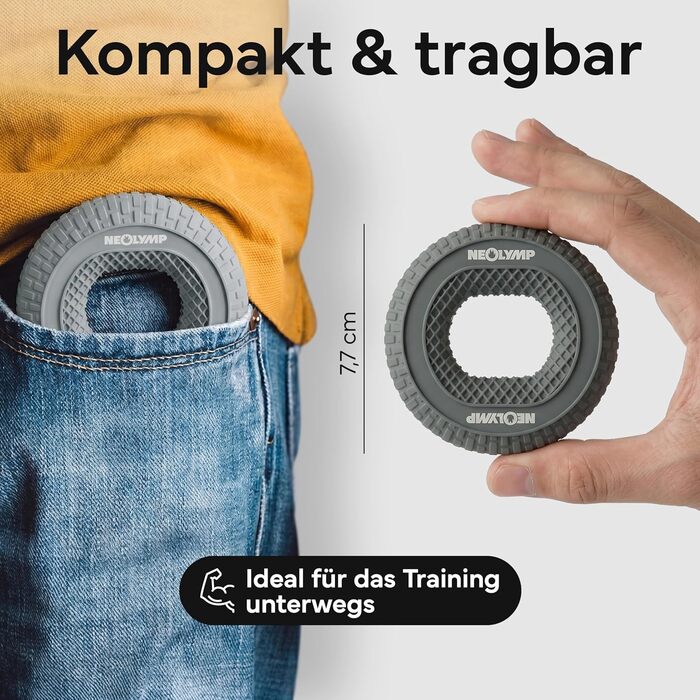 NEOLYMP Griffkraft Trainer Set – Набір для розвитку сили кистей та передпліч (14-27 кг) – Силіконовий тренажер для підтягувань, скелелазіння, фітнесу, реабілітації