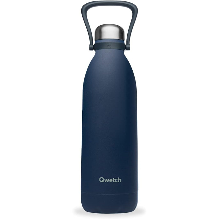Термос QWETCH Titan Granite 1,5 л, нержавіюча сталь, синій, 48 годин холод, 16 годин гарячий, BPA Free, герметичний, з ручкою