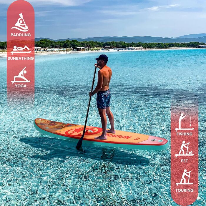SUP дошка FEATH-R-LITE надувна з насосом, рюкзаком та лішем для дорослих