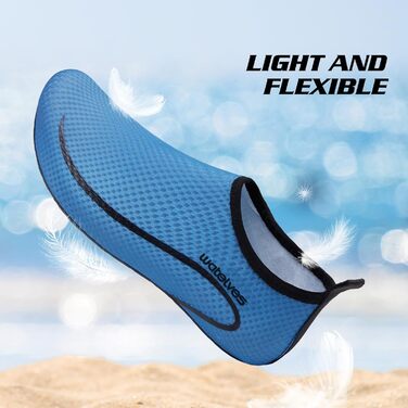 Водні черевики WateLves для плавання та відпочинку на пляжі: чоловічі та жіночі, швидко сохнуть, дихаючі, унісекс, розміри 34-47 EU, кольори: світло-зелений, блакитний