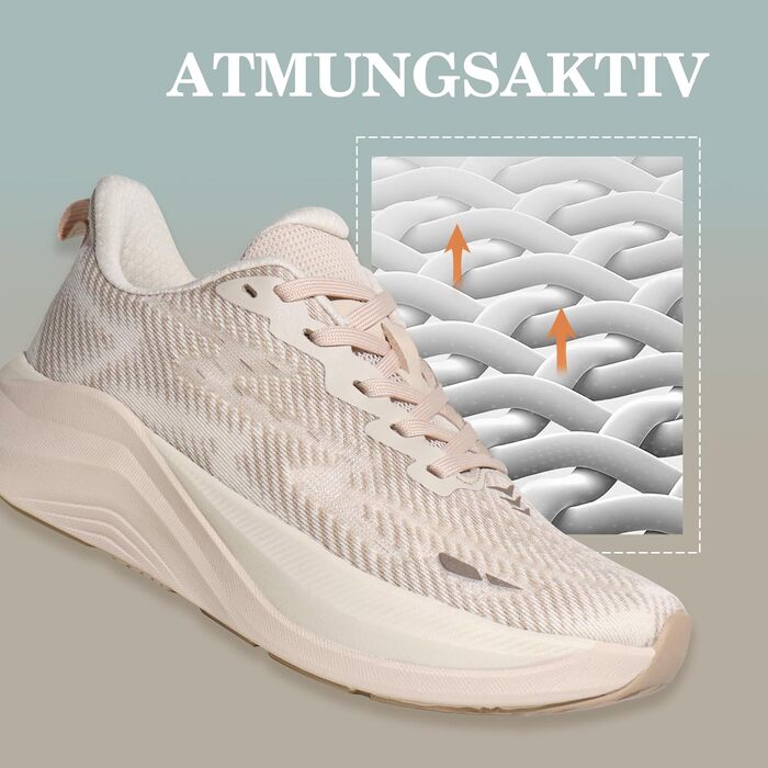 Жіночі кросівки Hawkwell Cloud Zero Active Cushion: дихаючі, для тенісу, ходьби, фітнесу, занять у залі, повсякденного носіння, 40 EU, Бежевий