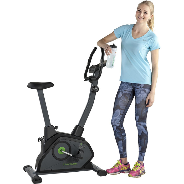Велотренажер Tunturi Cardio Fit B35 з LCD-дисплеєм та тримачем для планшета, чорний – фітнес велотренажер для дому