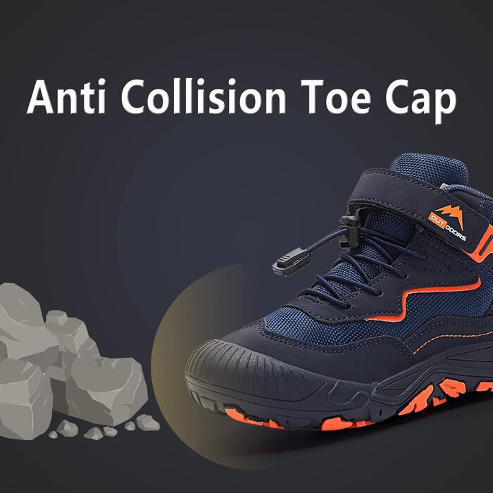 Дитячі трекінгові черевики FLIOZY - водонепроникні, легкі, дихаючі, для дівчаток та хлопчиків (34 EU, Navy)