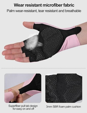 Велосипедні рукавички INBIKE Habfinger для чоловіків, літні, ударостійкі, дихаючі, світловідбиваючі, зелені (L, Рожевий)