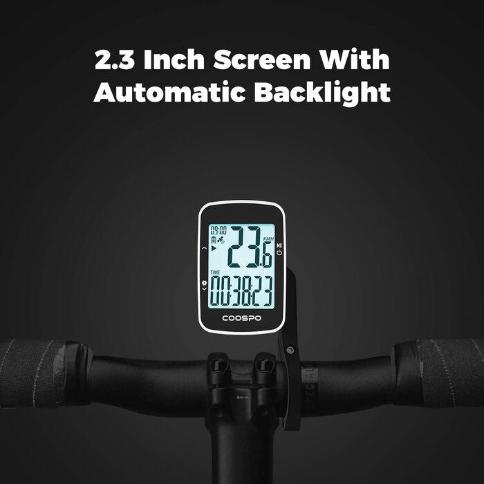 COOSPO BC26 GPS велосипедний комп'ютер Bluetooth 5.0, бездротовий, водонепроникний, велоспідометр з 2,3'' екраном та авто-підсвіткою