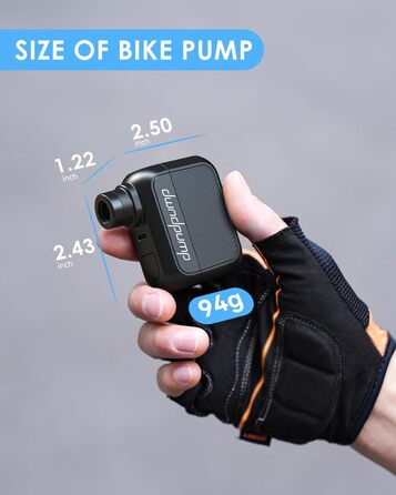 Електрична міні велопомпа dwndpump 100 PSI, портативна акумуляторна насос для велосипеда, підходить для всіх вентилів (Presta, Schrader), компактна ручна помпа для шосейних велосипедів
