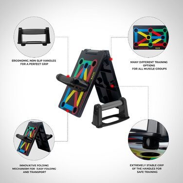 Багатофункціональний тренажер для віджимань 12-в-1 Push Up Board, складаний дошка для тренування м'язів верхньої частини тіла та спалення жиру