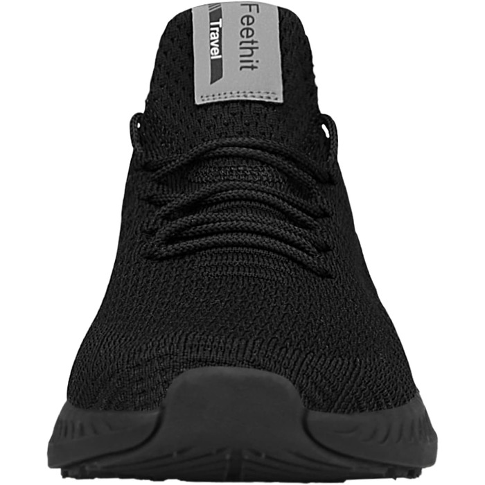 Чоловічі кросівки Feethit для бігу та спорту. Легкі, дихаючі, чорні, 45 EU. Неслизька гумова підошва.