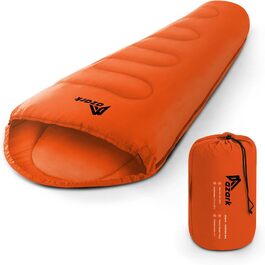 Спальний мішок Azark Premium, 350 г/м², легкий та водонепроникний, 4 сезони, для кемпінгу, піших прогулянок та відпочинку на природі, для дорослих та дітей, помаранчевий