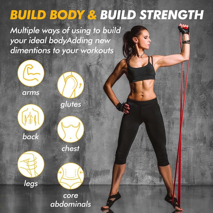 Стрічки опору HANSPY для фітнесу (5 рівнів) - фітнес-стрічки для силових тренувань, йоги, фізіотерапії, з дверним анкером (5 шт.)