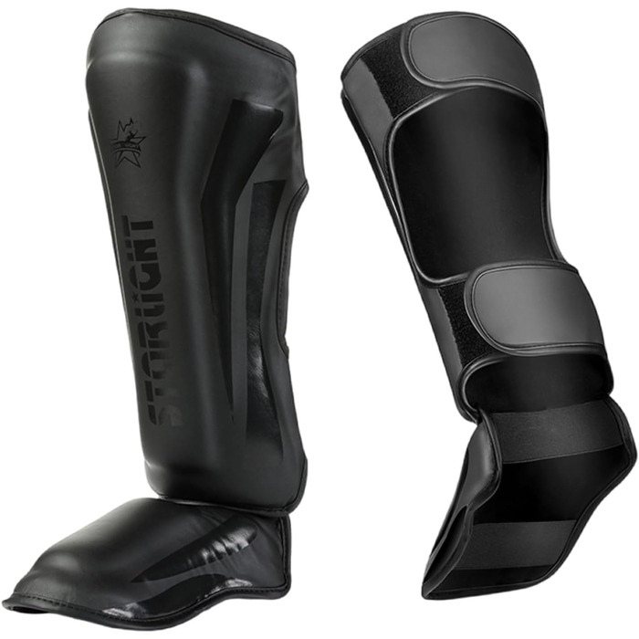 Захист ніг для Муай Тай, бойових мистецтв, з захистом гомілки та зап'ястя, чорний