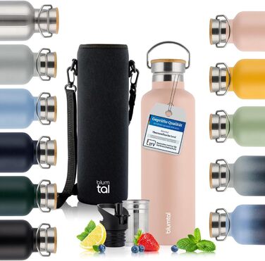 Термосфляка Blumtal 1л з нержавіючої сталі, подвійні стінки, ізоляція, без BPA, зелений колір