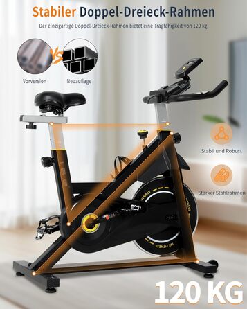 Велотренажер ISE з LCD-дисплеєм та монітором серцевого ритму для дому. Ергометр, фітнес-велосипед, велотренажер з підставкою та регульованим опором