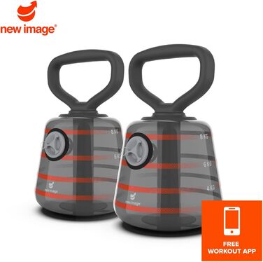 Гантелі-гирі змінні, набір | Водяні гирі для фітнесу та силових тренувань | Кегль-гиря для кор-тренінгу та балансу | Міцний дизайн